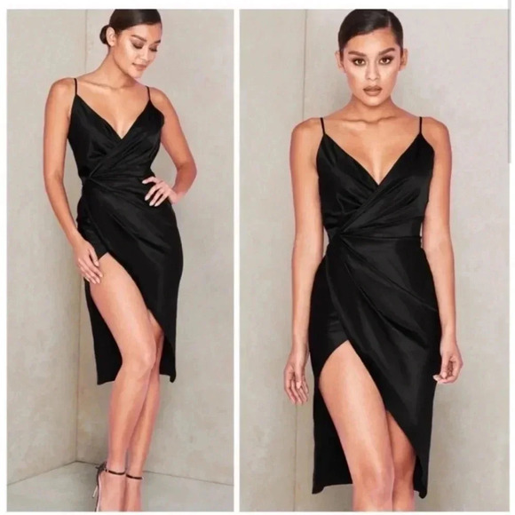 House of CB Midnight Black Asymmetrical Dress - Picture 1 of 7
